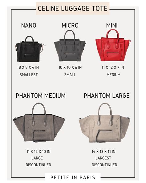 celine bag luggage sizes|Celine size guide.